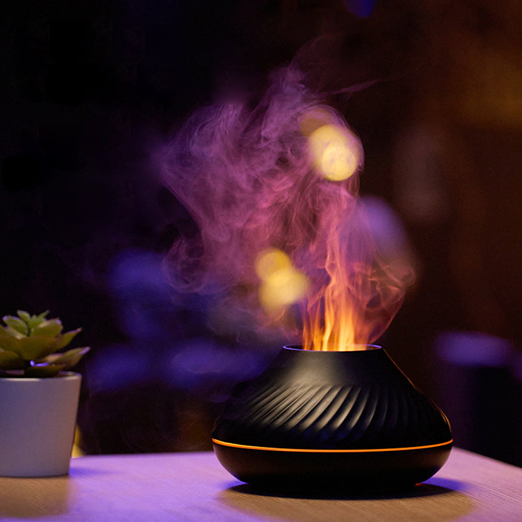 Newest RGB Flame Volcano style Aroma Diffuser, 3d Colorful Flame Humidifier.