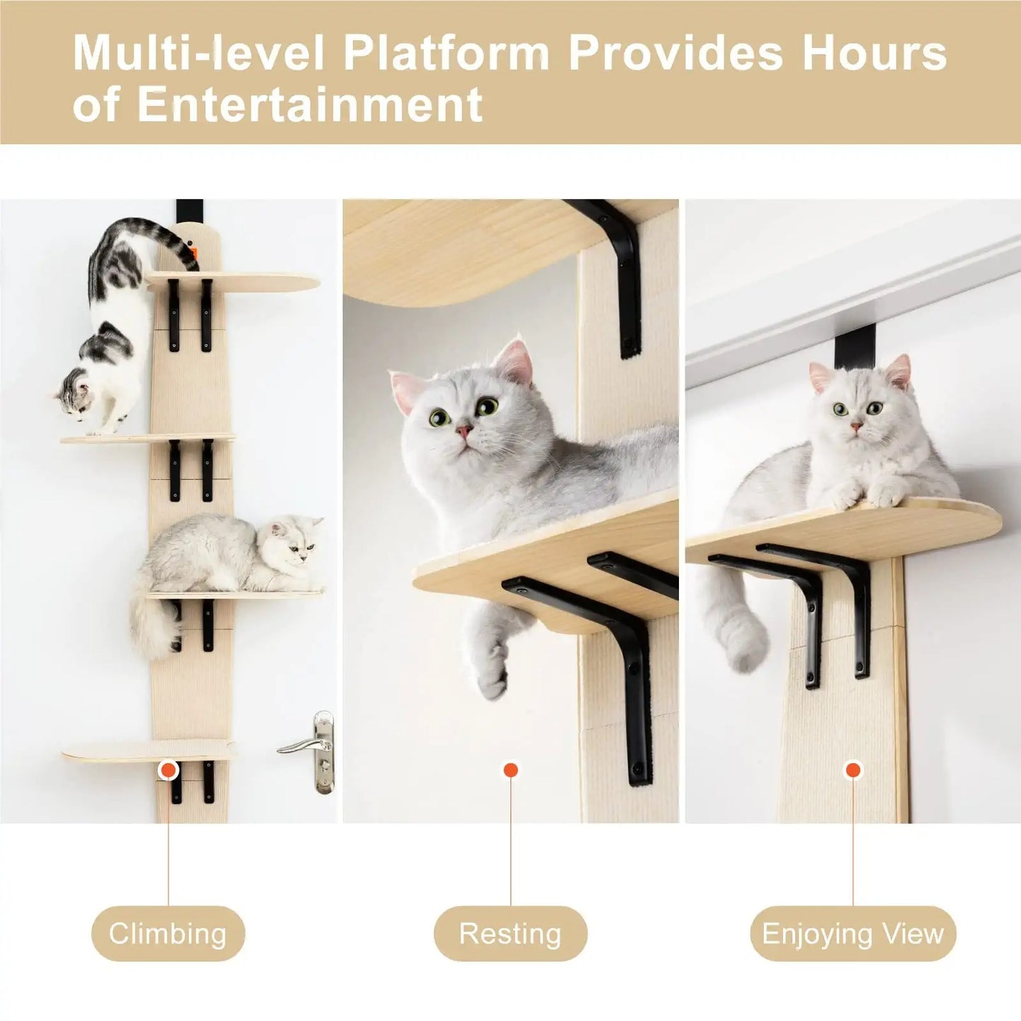 Space Saving Cat Climber Shelves for over the Door. *Free shipping*