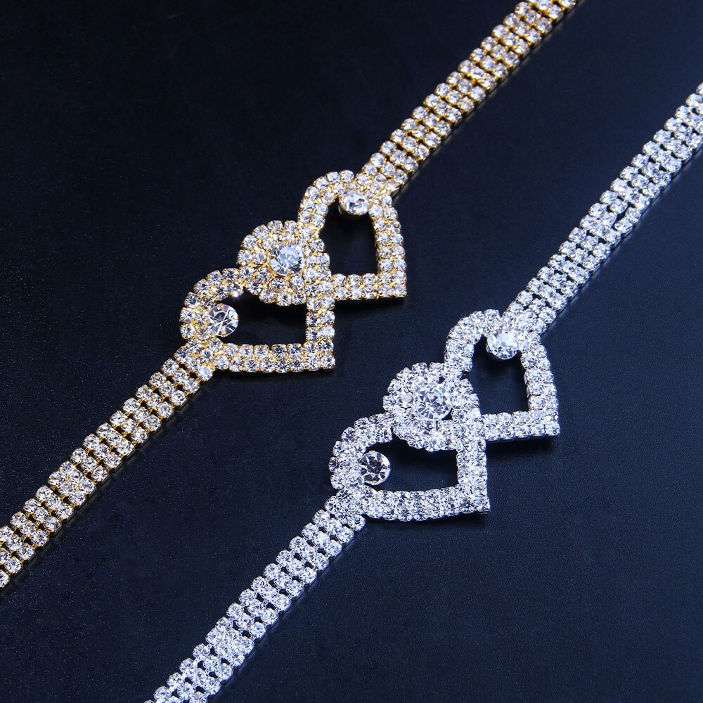 Stunning Double Heart Anklet Bracelet makes a perfect Valentine's gift!