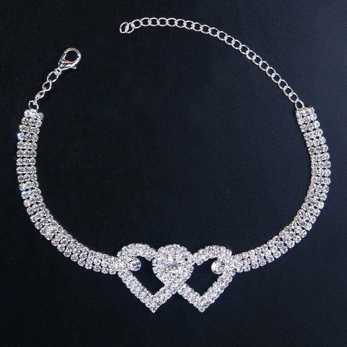 Stunning Double Heart Anklet Bracelet makes a perfect Valentine's gift!