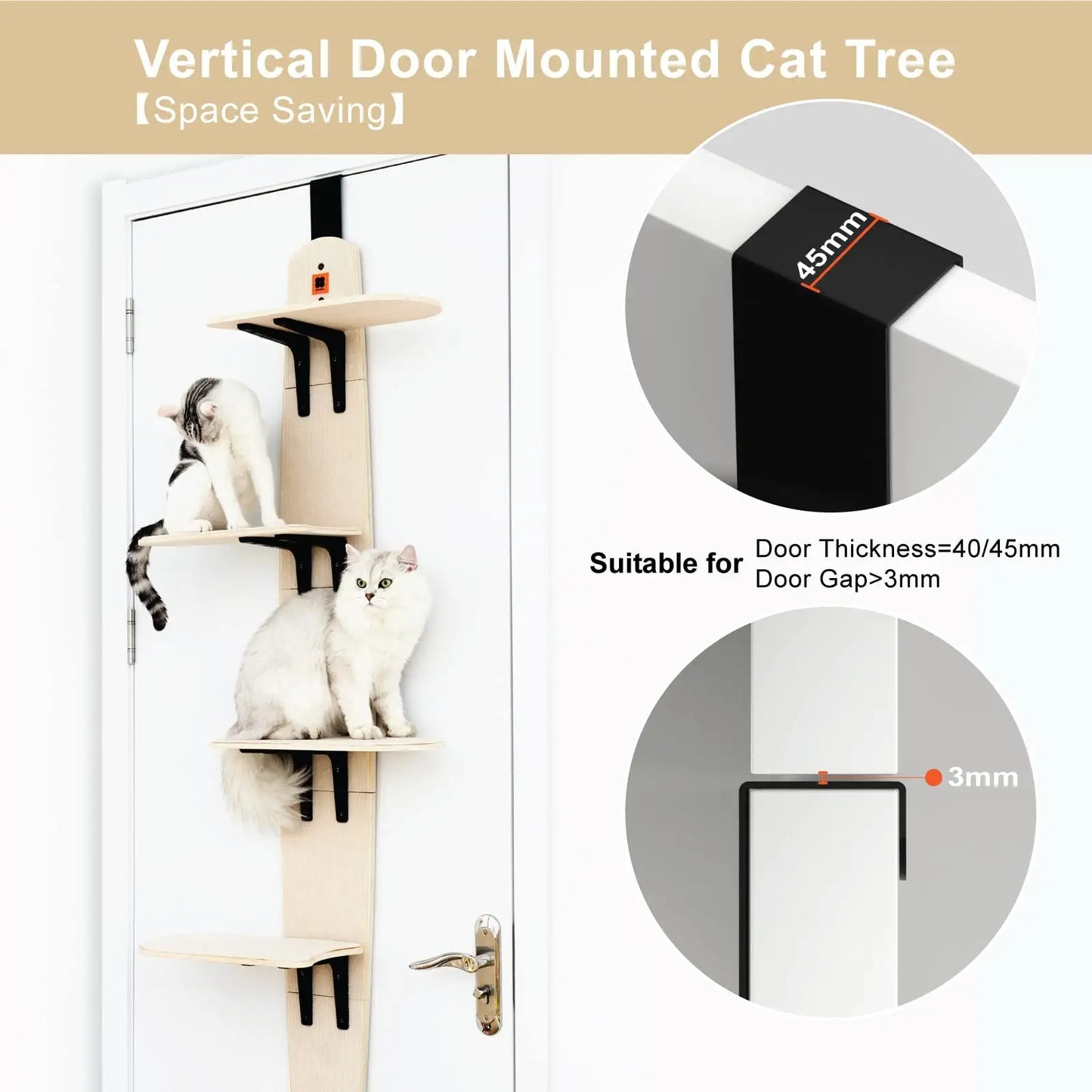 Space Saving Cat Climber Shelves for over the Door. *Free shipping*