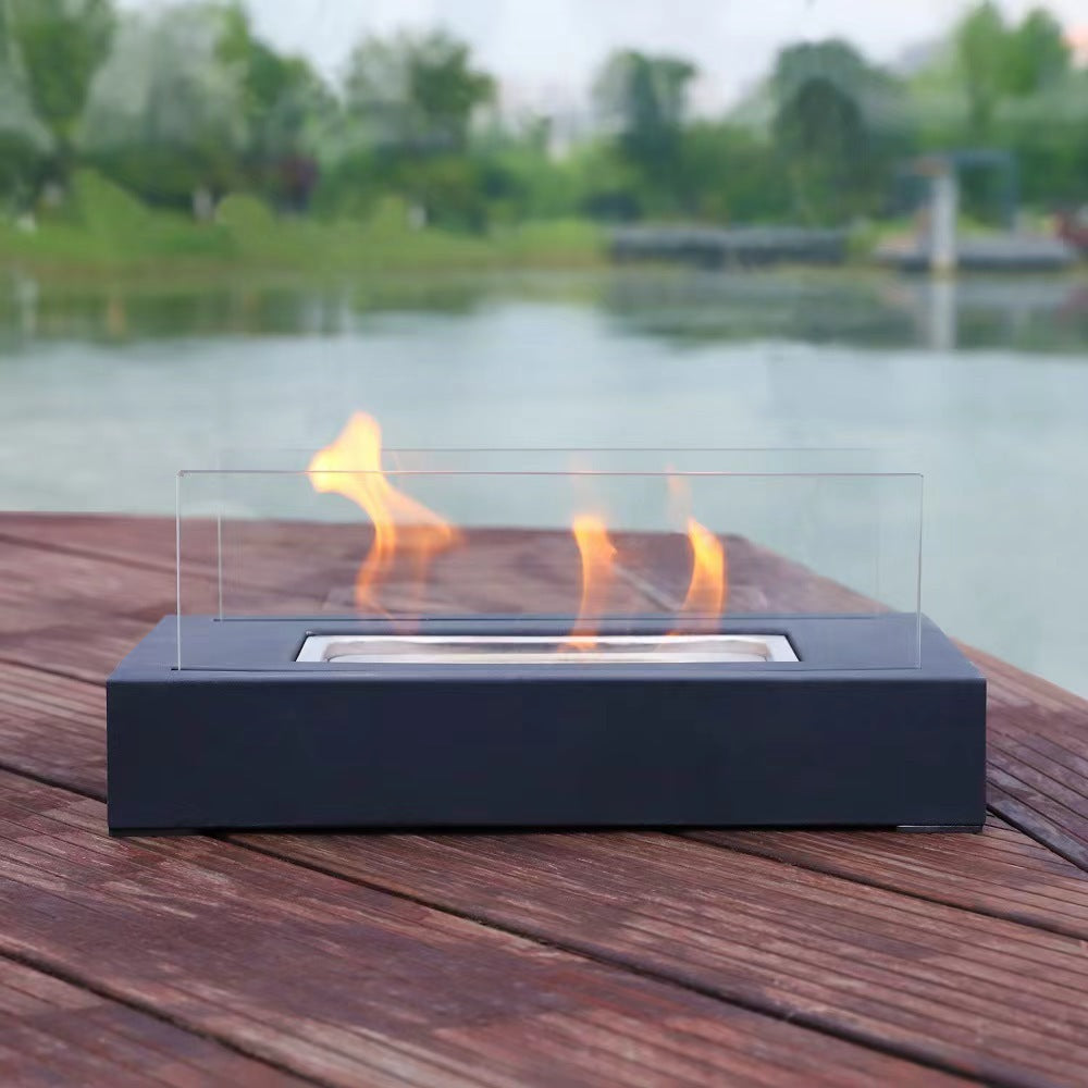 Indoor Fire Pit Mini Fireplace Glass Table Accessories Personal Fireplace Indoor And Outdoor Camping